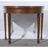 Mahogany demi-lune card table