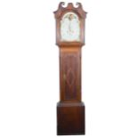 A walnut and mahogany longcase clock, signed Ainsworth, Warrington