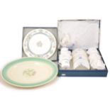 A set of six Royal Worcester coffee cans, Worcester gateau plate, and Susie Cooper charger