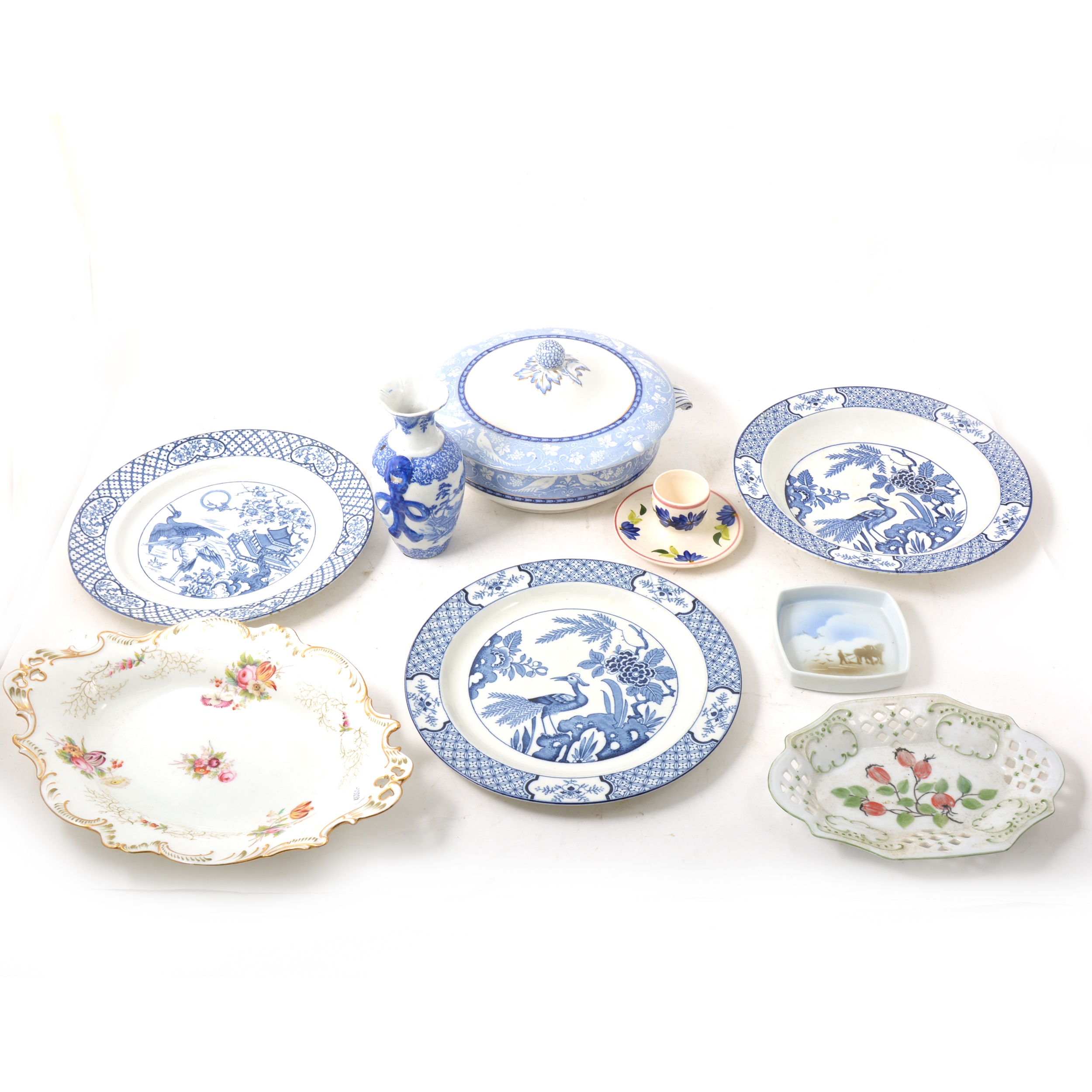 Three boxes of decorative plates and ceramics