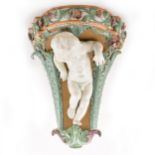 An Italian Majolica wall bracket, 19th Century.