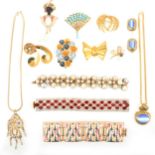 A varied collection of vintage costume jewellery, Sphinx, Butler & Wilson, Coro, Monet,