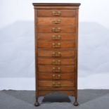 Edwardian walnut music chest with ten drawers