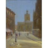 Roger Corfe, St Giles Square Dusk, a view of Northampton showing All Saints Church and The Town