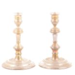 A pair of silver table candlesticks by William Comyns & Sons Ltd, London 1967