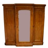 Victorian mahogany breakfront triple wardrobe.