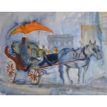 Ralph Hartley, horse-drawn carriage with driver