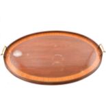 Edwardian mahogany oval tray