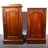 Two similar Victorian mahogany pedestal cupboards.