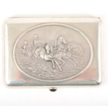 A Russian silver cigarette case by Ivan Arkharov, assay mark for St Petersburg