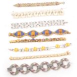 Eight interesting vintage bracelets,