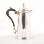 A silver coffee pot by Martin Hall & Co Ltd, Sheffield 1922