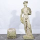 After Michaelangelo, David, cast stone garden statue