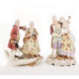 Two Continental porcelain figural groups