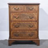 Reproduction mahogany chest of drawers,