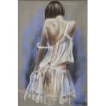 W Adamczyk, figure study, pastel