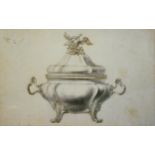 A set of four en grisailles prints, entree dish designs