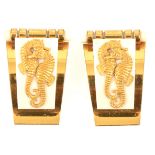 A 1930s Art Deco Hippocampe pair of dress clips retailed by JHP of Paris