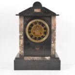 Victorian slate and marble mantel clock