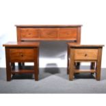 Oceans Apart teak side table and a pair of lamp tables