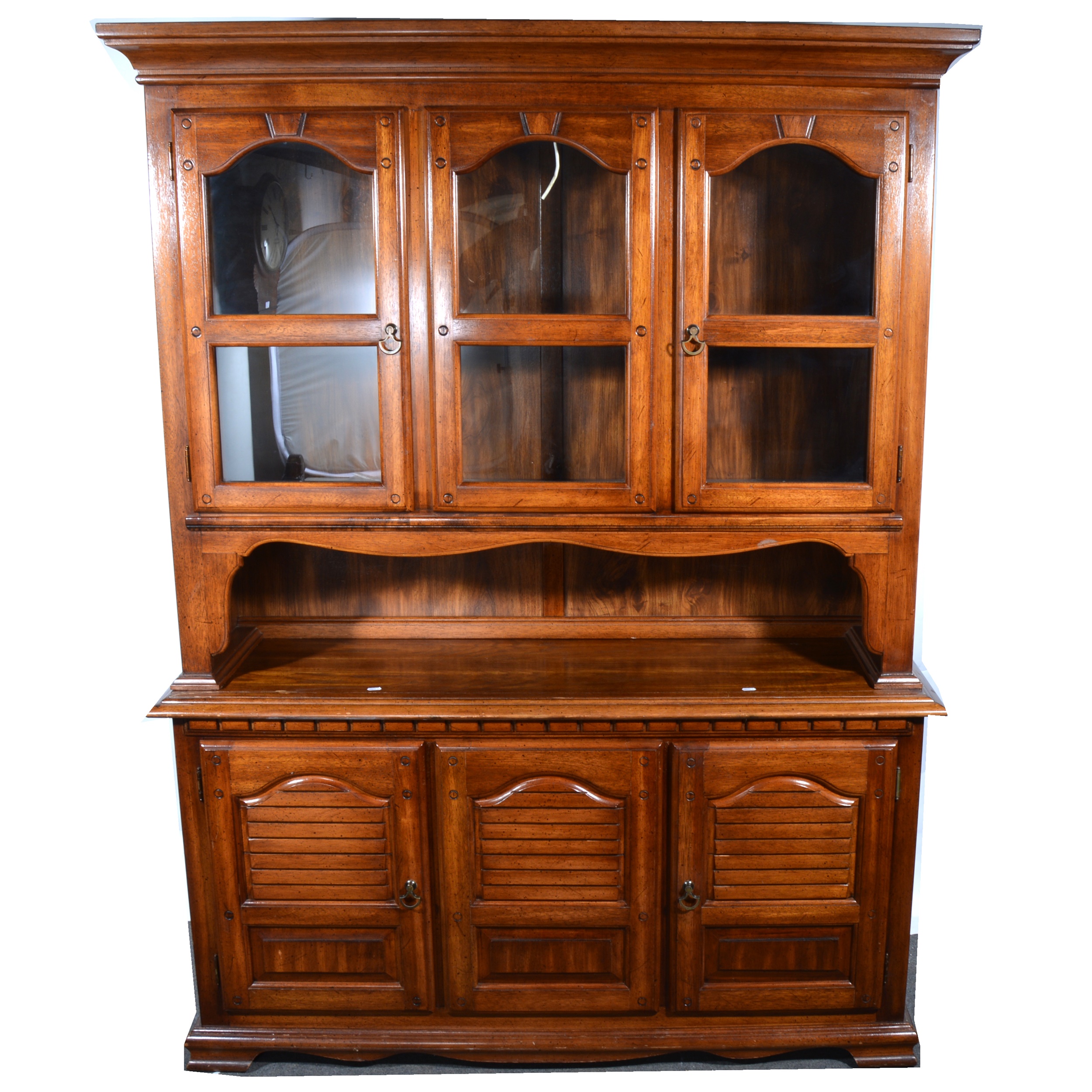 A reproduction Colonial style dresser / sideboard, and set of six Colonial style dining chairs.