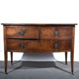 A Victorian mahogany bowfront sideboard, of small size.