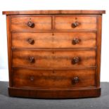 A Victorian mahogany bowfront chest of drawers.