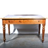 A Victorian oak office table.