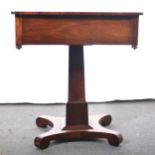 Victorian rosewood pedestal worktable.