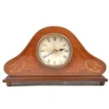 Edwardian inlaid mahogany mantel clock, replaced Quartz movement.