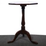 A Georgian stained oak tripod table, circa 1800.