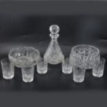 Miscellaneous household cut glass.