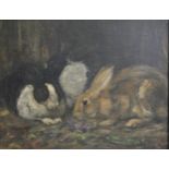 Style of Herring - Three rabbits in a hutch.