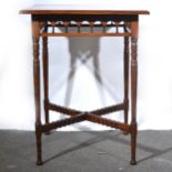 Arts & Crafts style walnut occasional table.