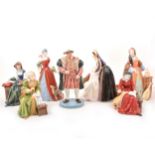 Royal Doulton figures of King Henry VIII and his wives.
