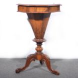 Victorian walnut trumpet work table.