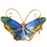 David Anderson of Norway - a silver-gilt butterfly brooch.