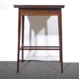 Edwardian mahogany and inlaid card table.