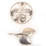 Two Tarratt of Leicester silver brooches, Geoffrey Bellamy.