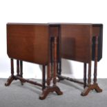 Pair of Edwardian walnut Sutherland tables.