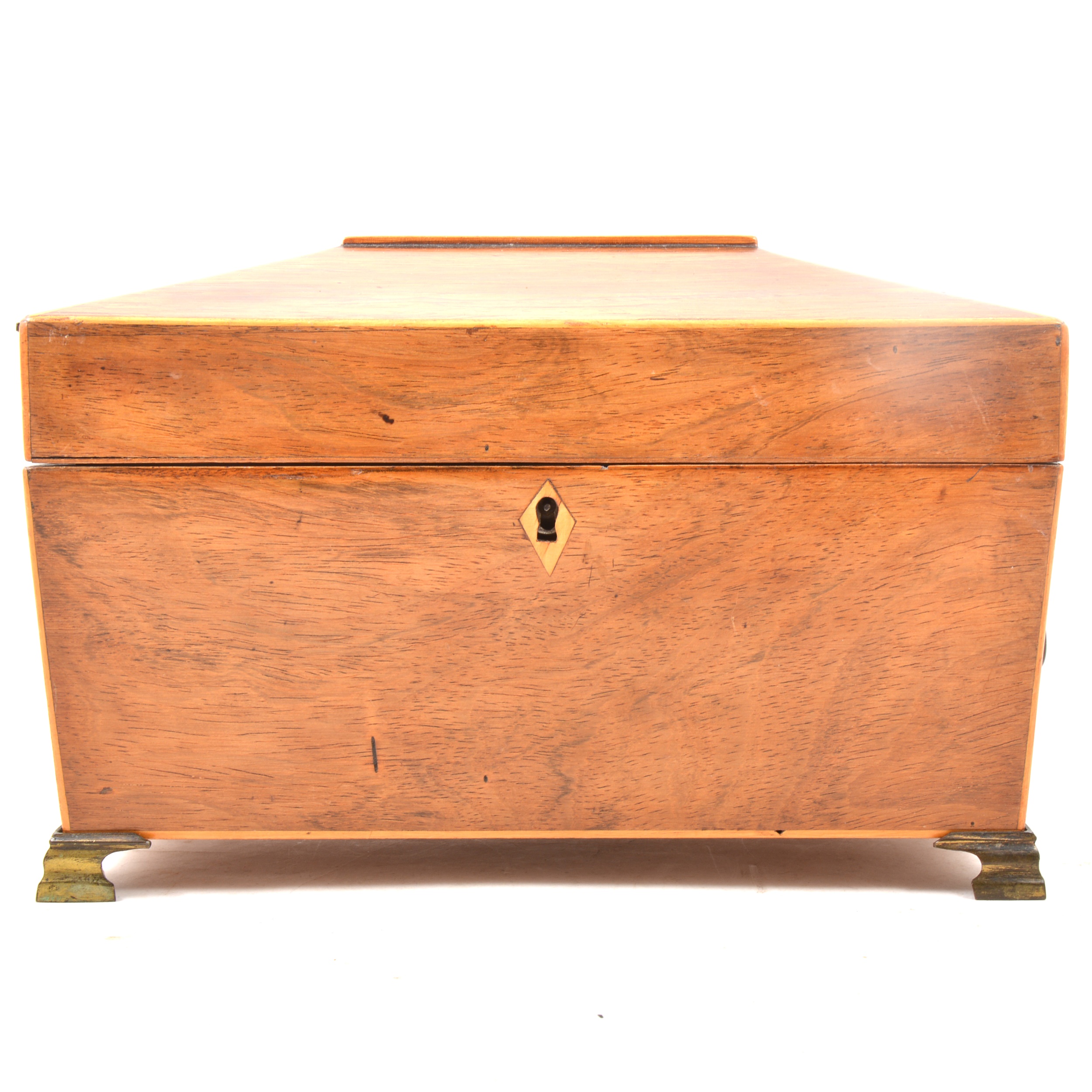 Regency rosewood sarcophagus shape tea caddy