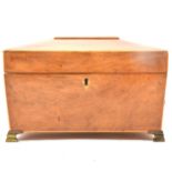Regency rosewood sarcophagus shape tea caddy