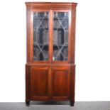 Georgian mahogany corner display cupboard.