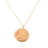 9 carat gold locket and chain.