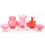 Collection of Ruby glassware.