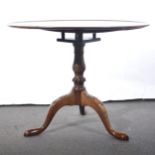George III mahogany 'birdcage' pedestal table.