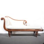 Victorian mahogany chaise longue.