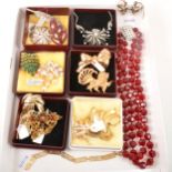 Collection of vintage costume jewellery, Trifari, Kramer of New York, Monet, Weiss & Co.