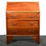 Edwardian walnut inlaid bureau.