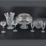 An extensive suite of Thomas Webb crystal cut glass stem ware, etc